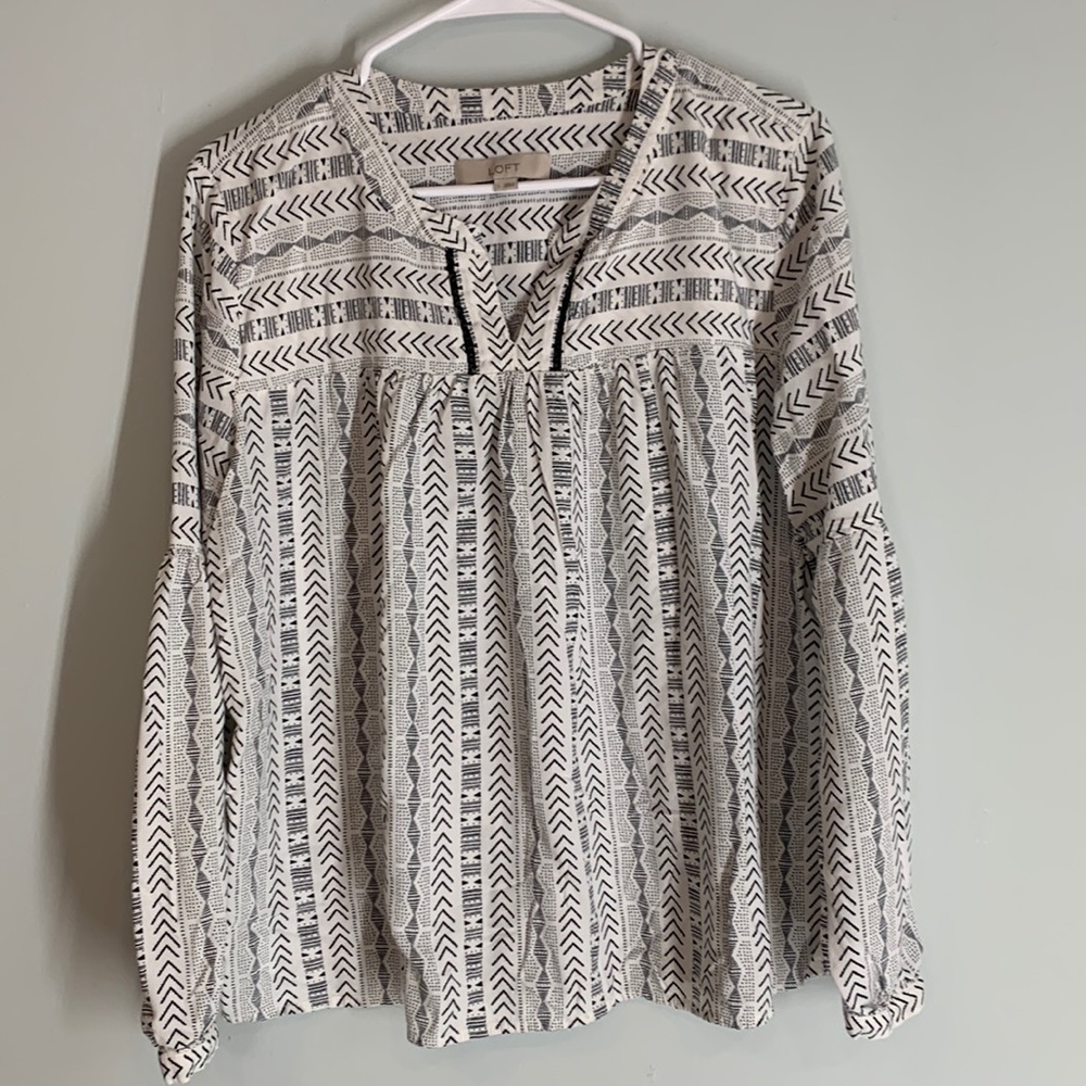 Loft size large boho Aztec blouse